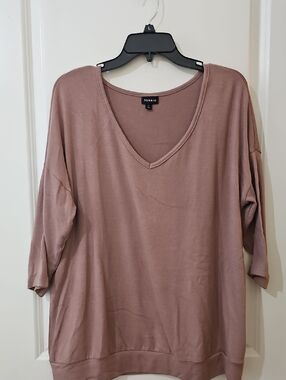 torrid Mauve V-Neck Pullover Sweatshirt